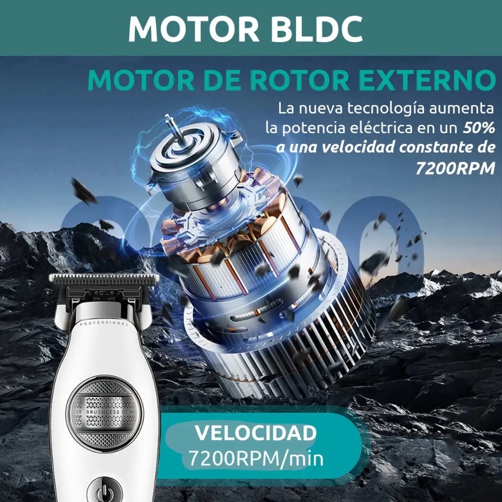 CORTADORA PELO PATILLERA VGR V-880T ROTATECH BLDC 7200RPM - 6