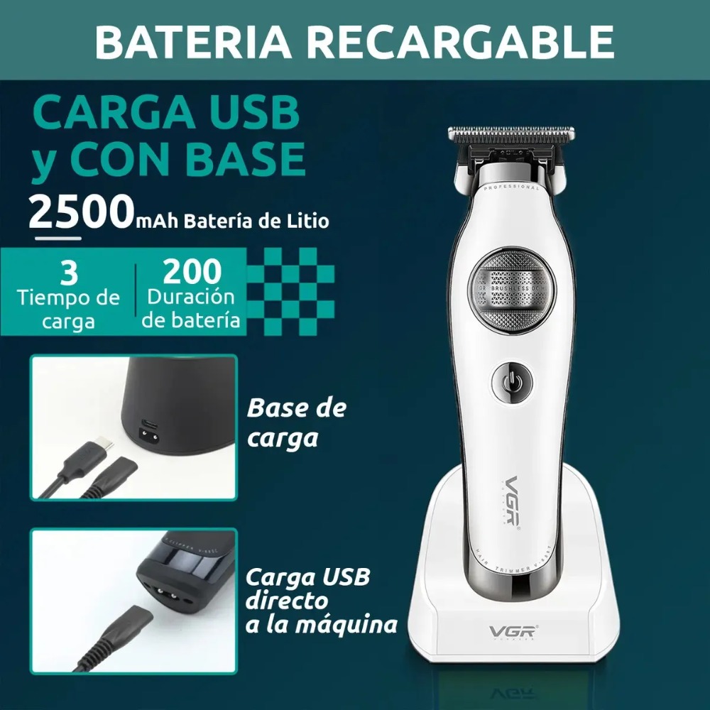 CORTADORA PELO PATILLERA VGR V-880T ROTATECH BLDC 7200RPM - 8