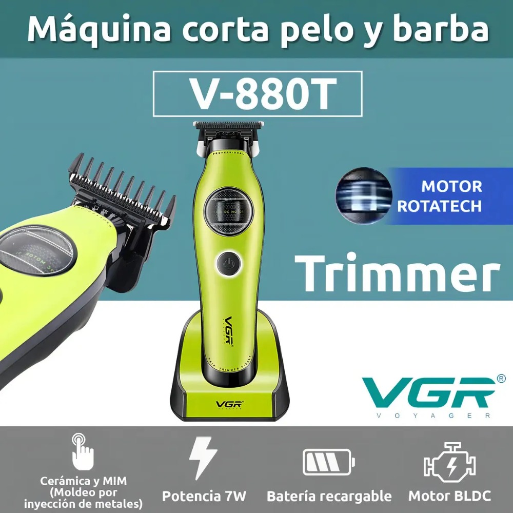 CORTADORA PELO PATILLERA VGR V-880T ROTATECH BLDC 7200RPM - 2