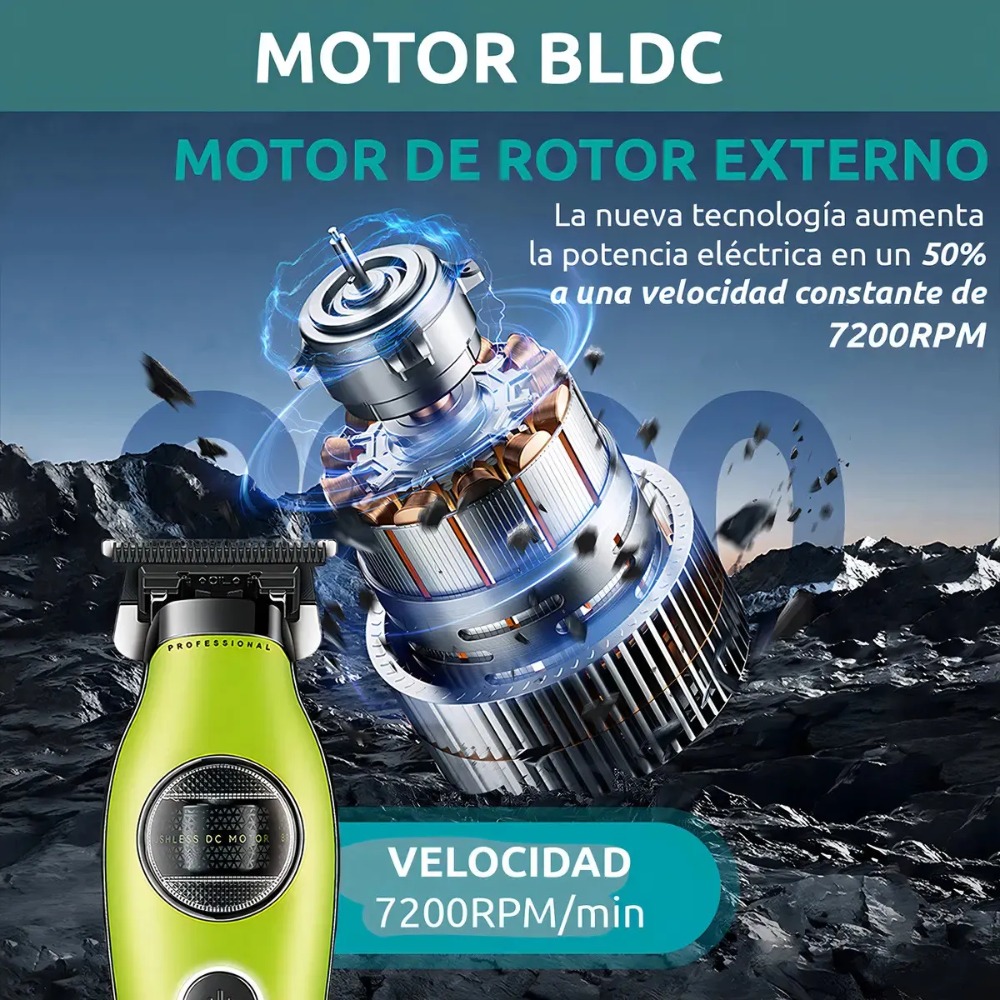 CORTADORA PELO PATILLERA VGR V-880T ROTATECH BLDC 7200RPM - 5