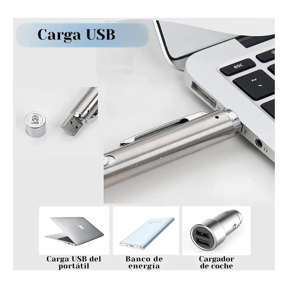 LINTERNA MÉDICA LED RECARGABLE USB CON LUZ BLANCA Y CÁLIDA - 3