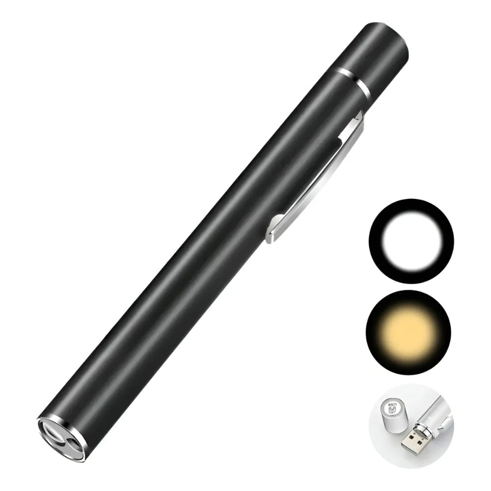 LINTERNA MÉDICA LED RECARGABLE USB CON LUZ BLANCA - 1