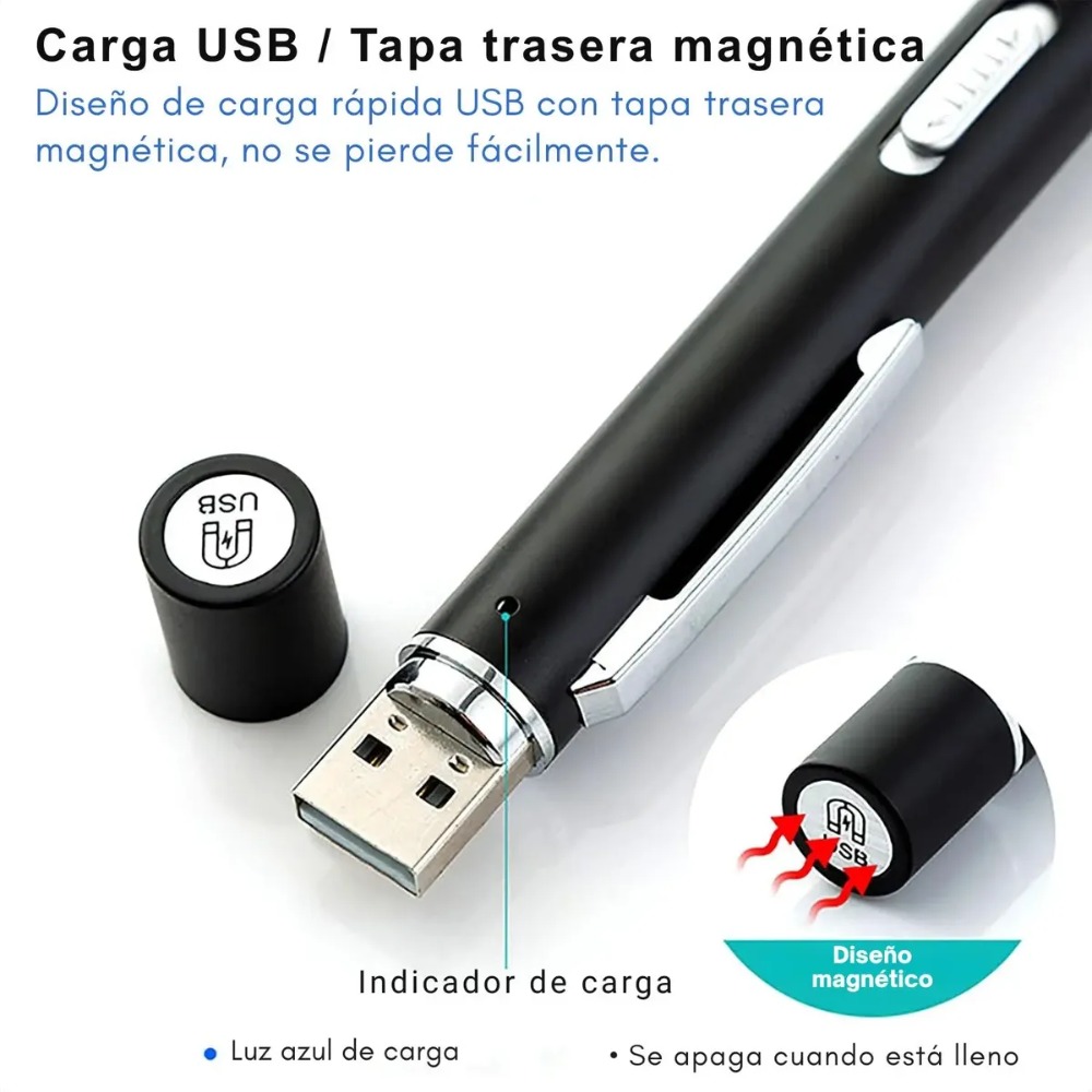 LINTERNA MÉDICA LED RECARGABLE USB CON LUZ BLANCA - 3
