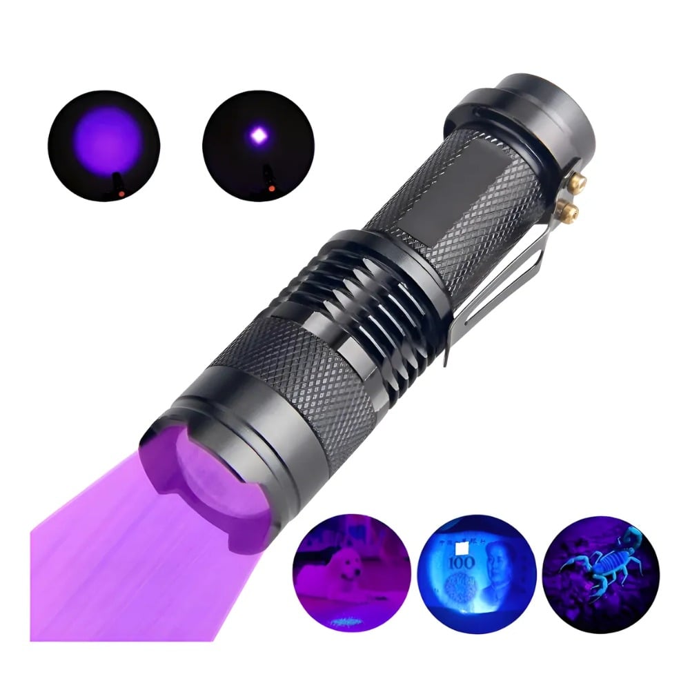 MINI LINTERNA LED UV MULTIPROPÓSITO DETECTOR BILLETES FALSOS - 1