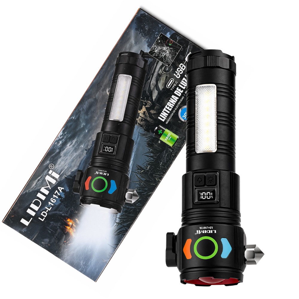 LINTERNA LED POTENTE 30W SENDERISMO CAMPING RECARGABLE USB - 1