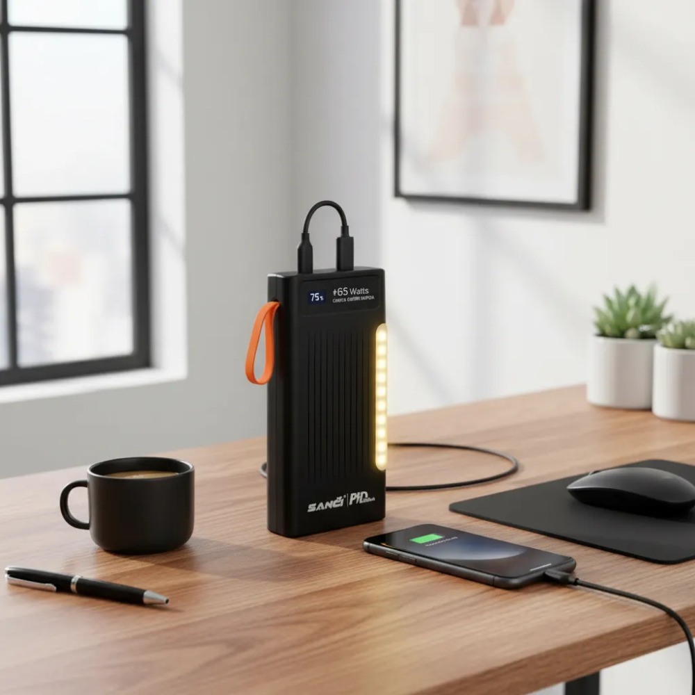 CARGADOR PORTÁTIL USB-C CARGA SUPER-RAPIDA POWERBANK60000MAH NEGRO - 2
