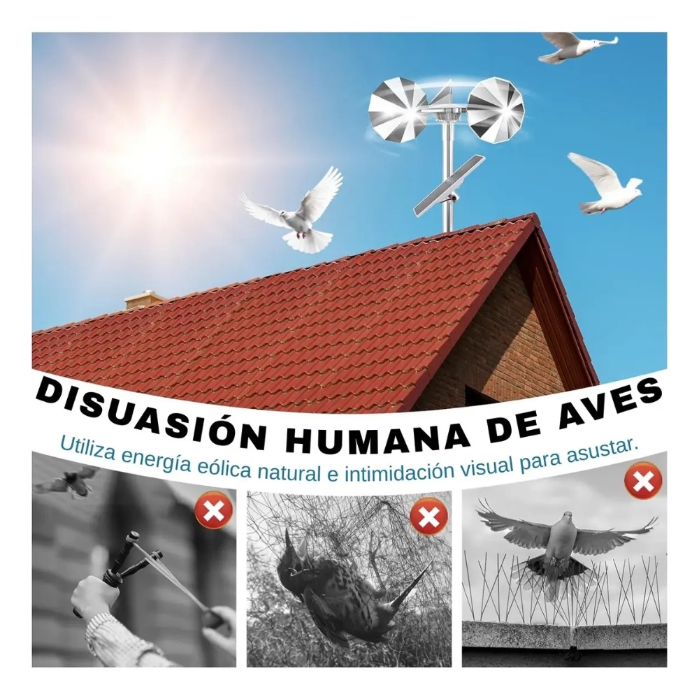 AHUYENTADOR DE AVES REFLECTANTE PARA TECHOS Y JARDINES - 8