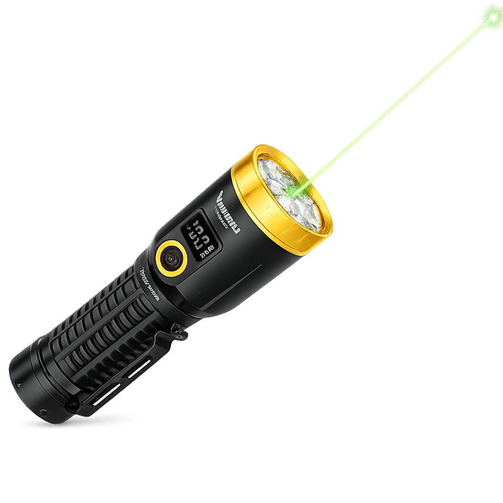 LINTERNA DE METAL LUZ BLANCA Y LAZER VERDE 3000 METROS - 1