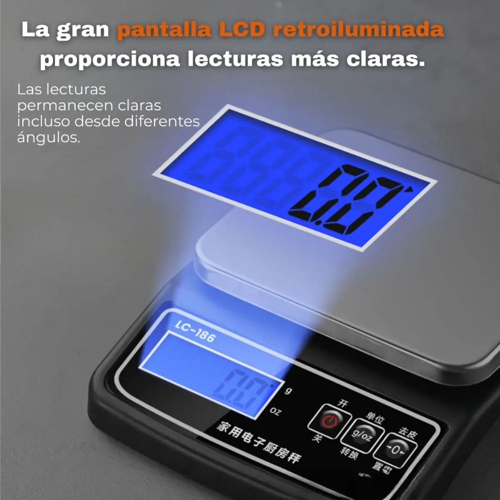 BALANZA DIGITAL COCINA 5KG ALTA PRECISIÓN ACERO INOXIDABLE - 3