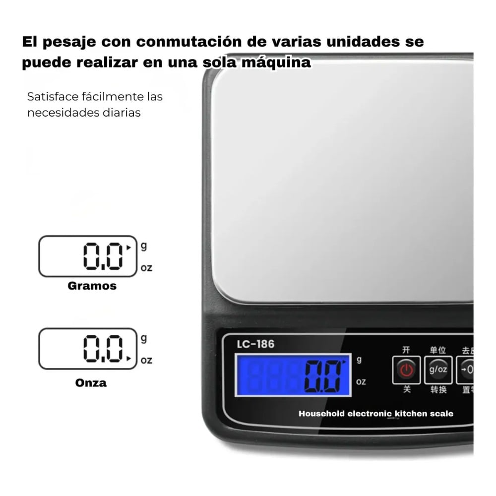 BALANZA DIGITAL COCINA 5KG ALTA PRECISIÓN ACERO INOXIDABLE - 4