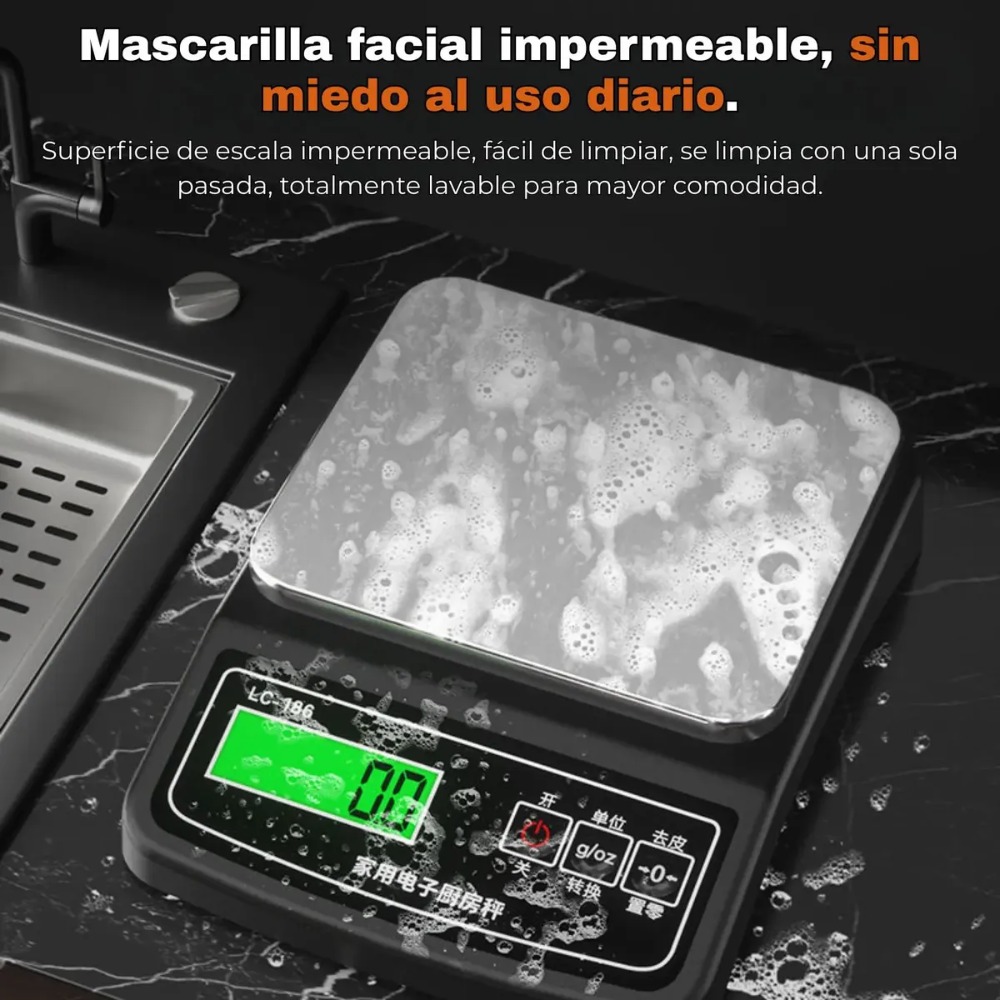 BALANZA DIGITAL COCINA 5KG ALTA PRECISIÓN ACERO INOXIDABLE - 6