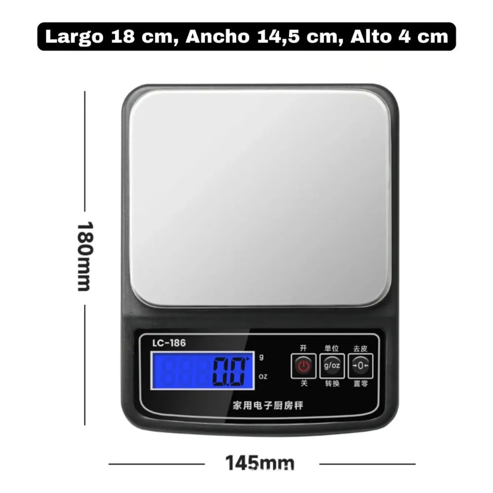 BALANZA DIGITAL COCINA 5KG ALTA PRECISIÓN ACERO INOXIDABLE - 7