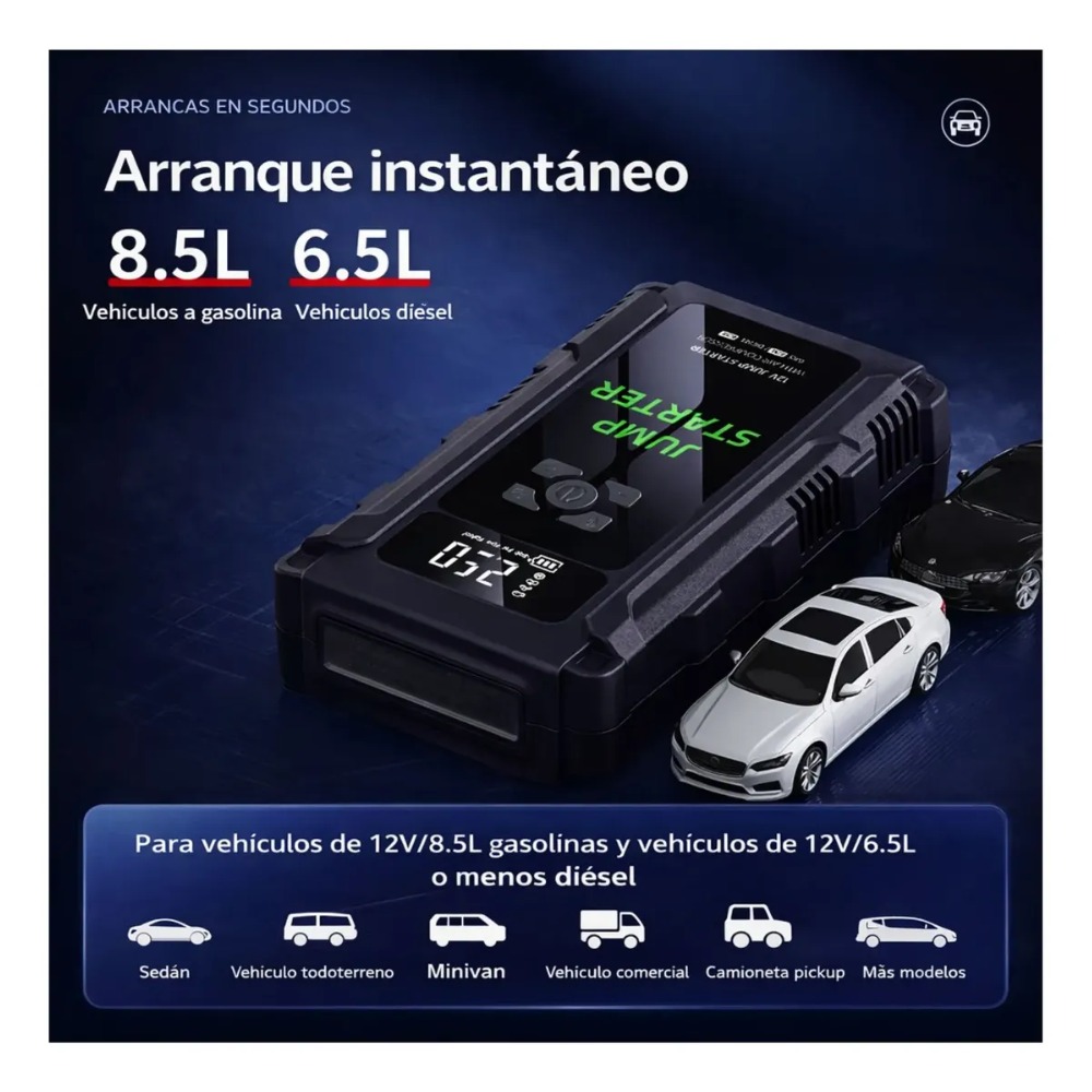 ARRANCADOR DE VEHÍCULOS AUTO, CAMIONETA Y SUV HASTA 8.5L - 3