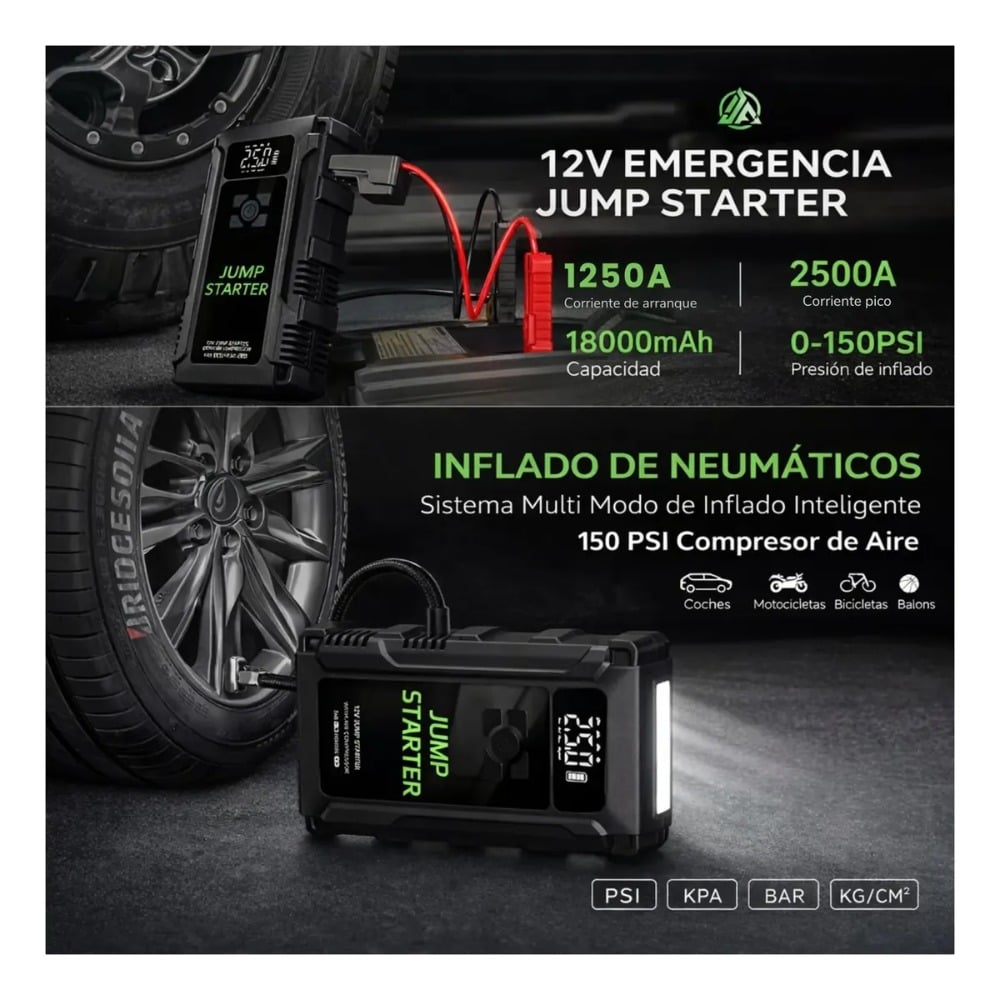 ARRANCADOR DE VEHÍCULOS AUTO, CAMIONETA Y SUV HASTA 8.5L - 6