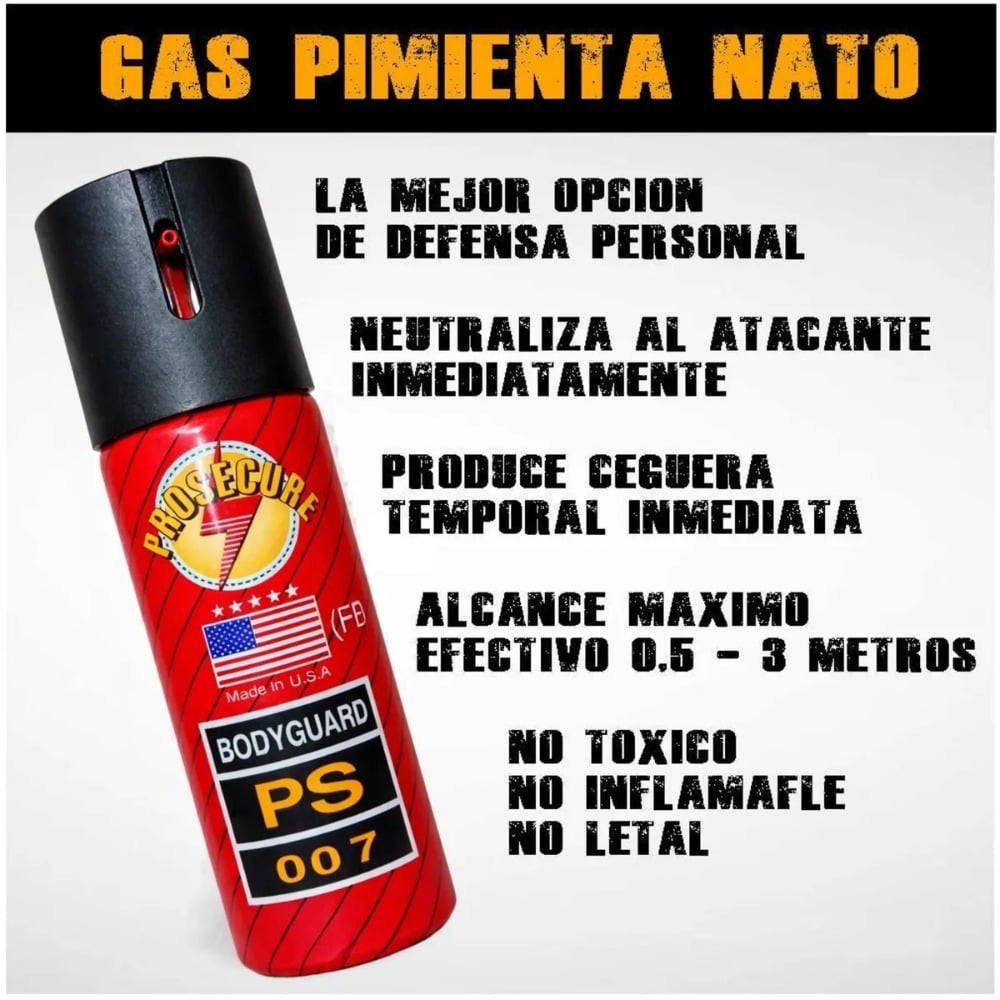 GAS PIMIENTA DEFENSA PERSONAL SPRAY SEGURIDAD 60ML - 7
