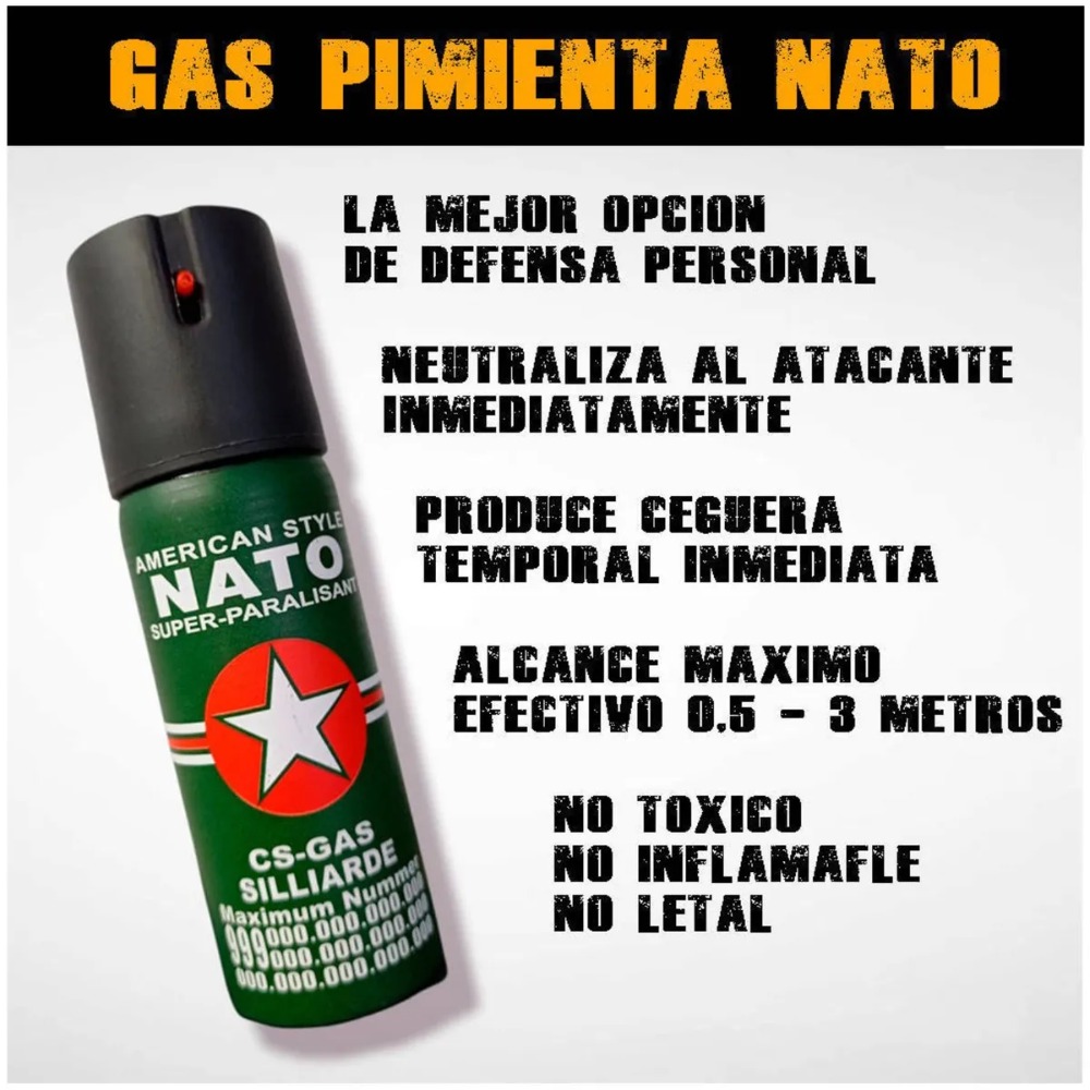 GAS PIMIENTA AMERICANO PARA AUTODEFENSA NATO 60ML - 6