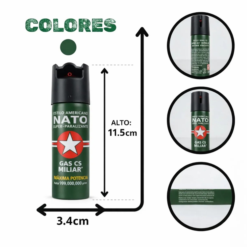 GAS PIMIENTA AMERICANO PARA AUTODEFENSA NATO 60ML - 7