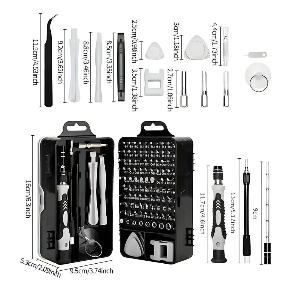 KIT DESTORNILLADORES PRECISIÓN 110 PIEZAS CELULAR LAPTOP PC - 3