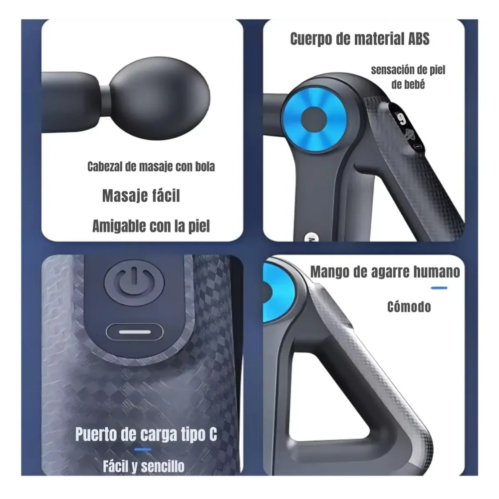 PISTOLA DE MASAJE MUSCULAR PROFESIONAL DE TEJIDO PROFUNDO - 5