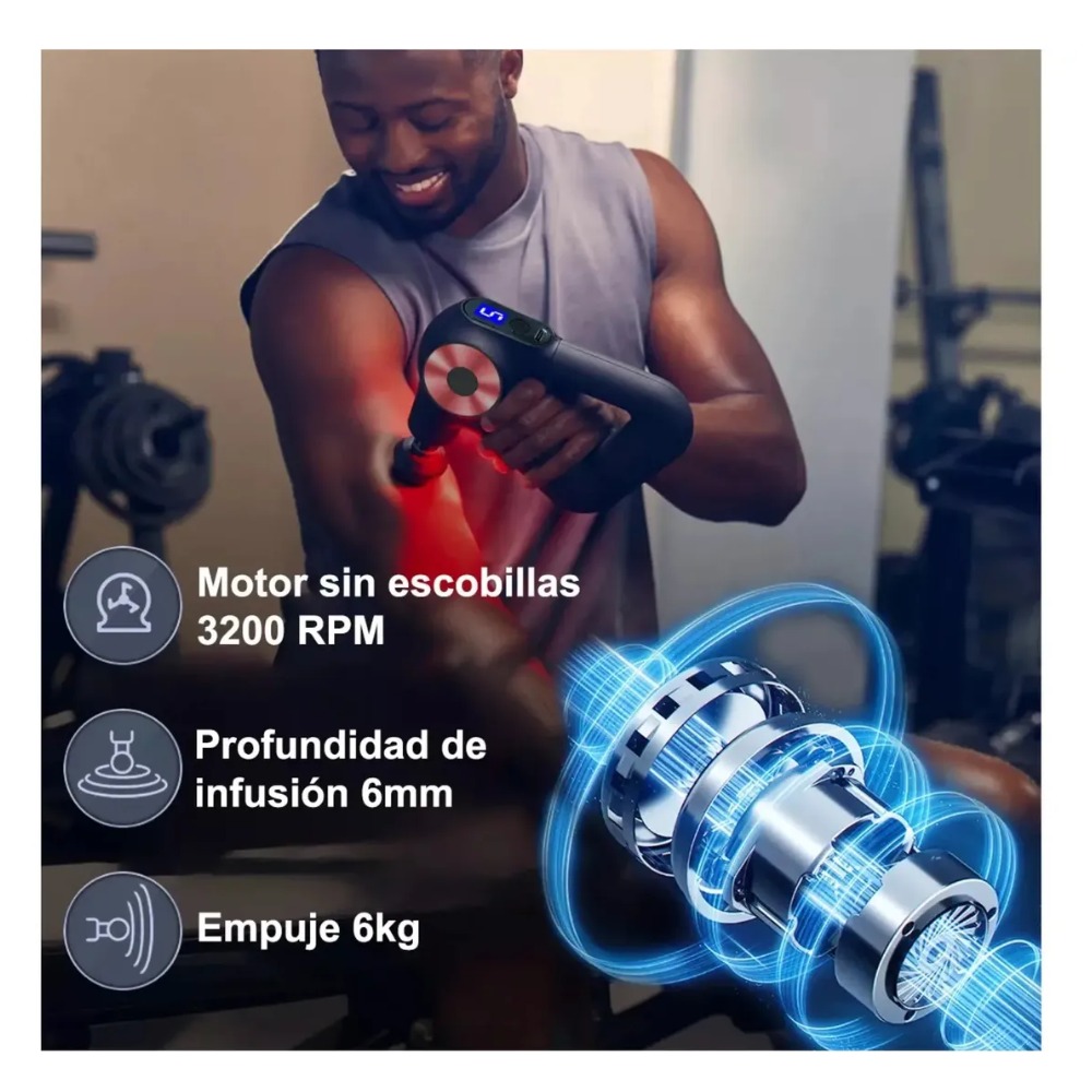 PISTOLA DE MASAJE MUSCULAR PROFESIONAL DE TEJIDO PROFUNDO - 9