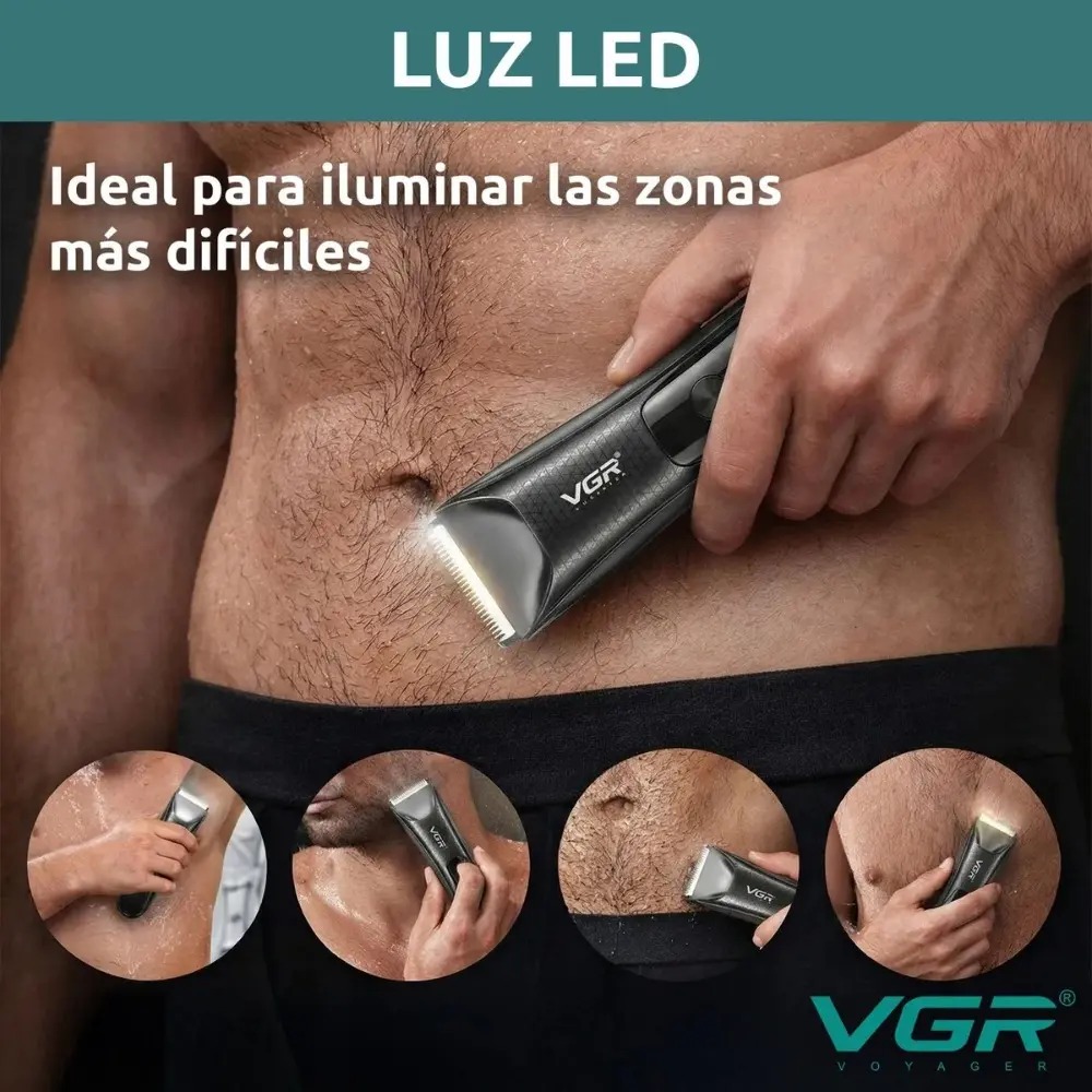 TRIMMER CORPORAL ÍNTIMO HOMBRE IMPERMEABLE RECARGABLE - 4