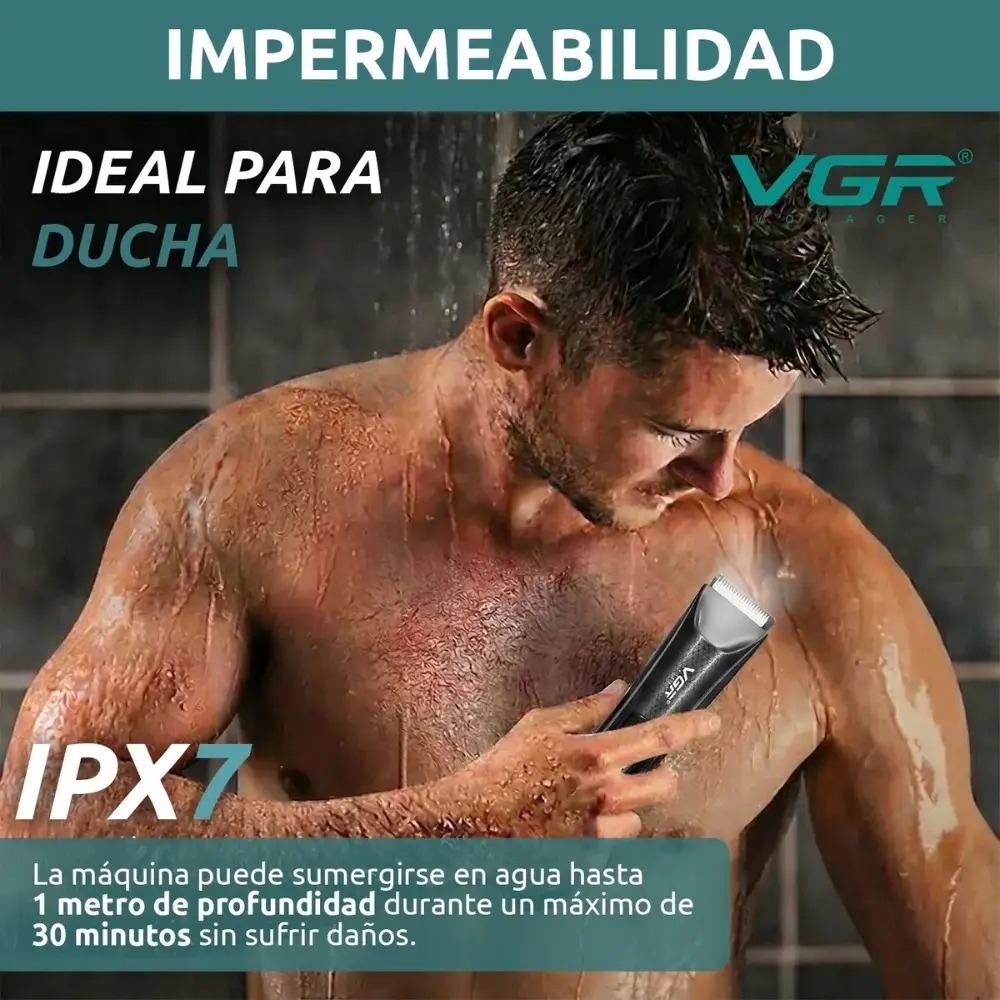 TRIMMER CORPORAL ÍNTIMO HOMBRE IMPERMEABLE RECARGABLE - 5