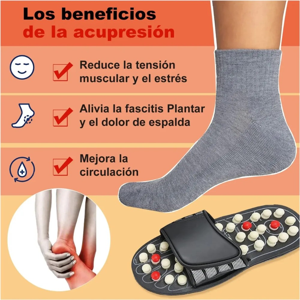 MASAJEADORAS SANDALIAS FASCITIS PLANTAR ALIVIO DOLOR PIES TALLA 42-43 - 5