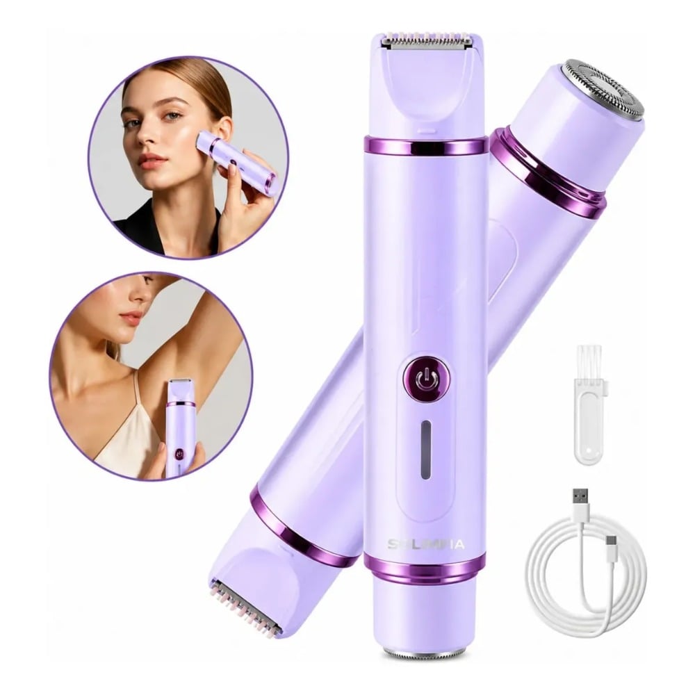 RASURADORA MUJER 2 EN 1 FACIAL Y CORPORAL PORTÁTIL AZUL - 1