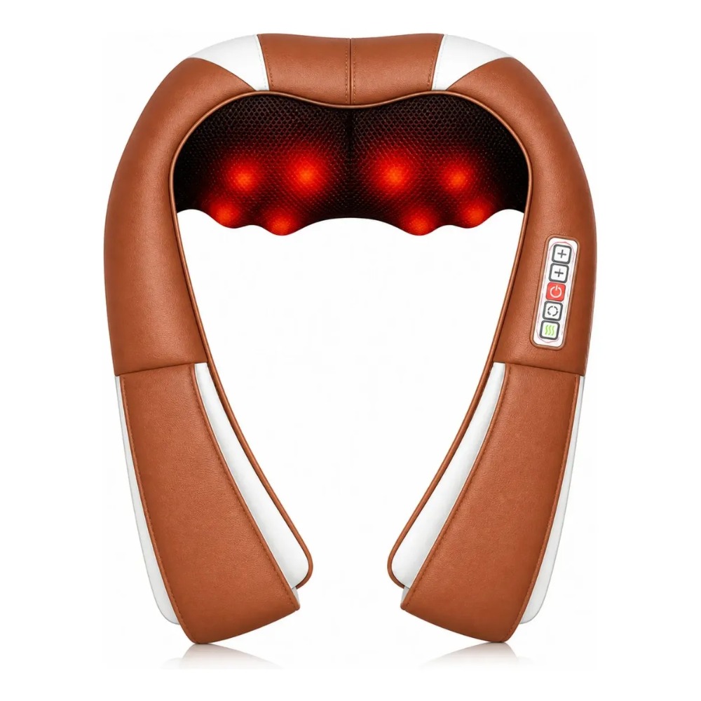MASAJEADOR SHIATSU CUELLO ESPALDA CON CALOR RECARGABLE - 1