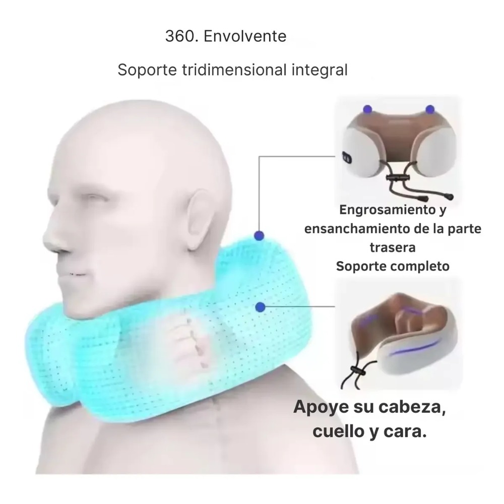 ALMOHADA DE MASAJE CERVICAL CUELLO PORTÁTIL RECARGABLE - 5