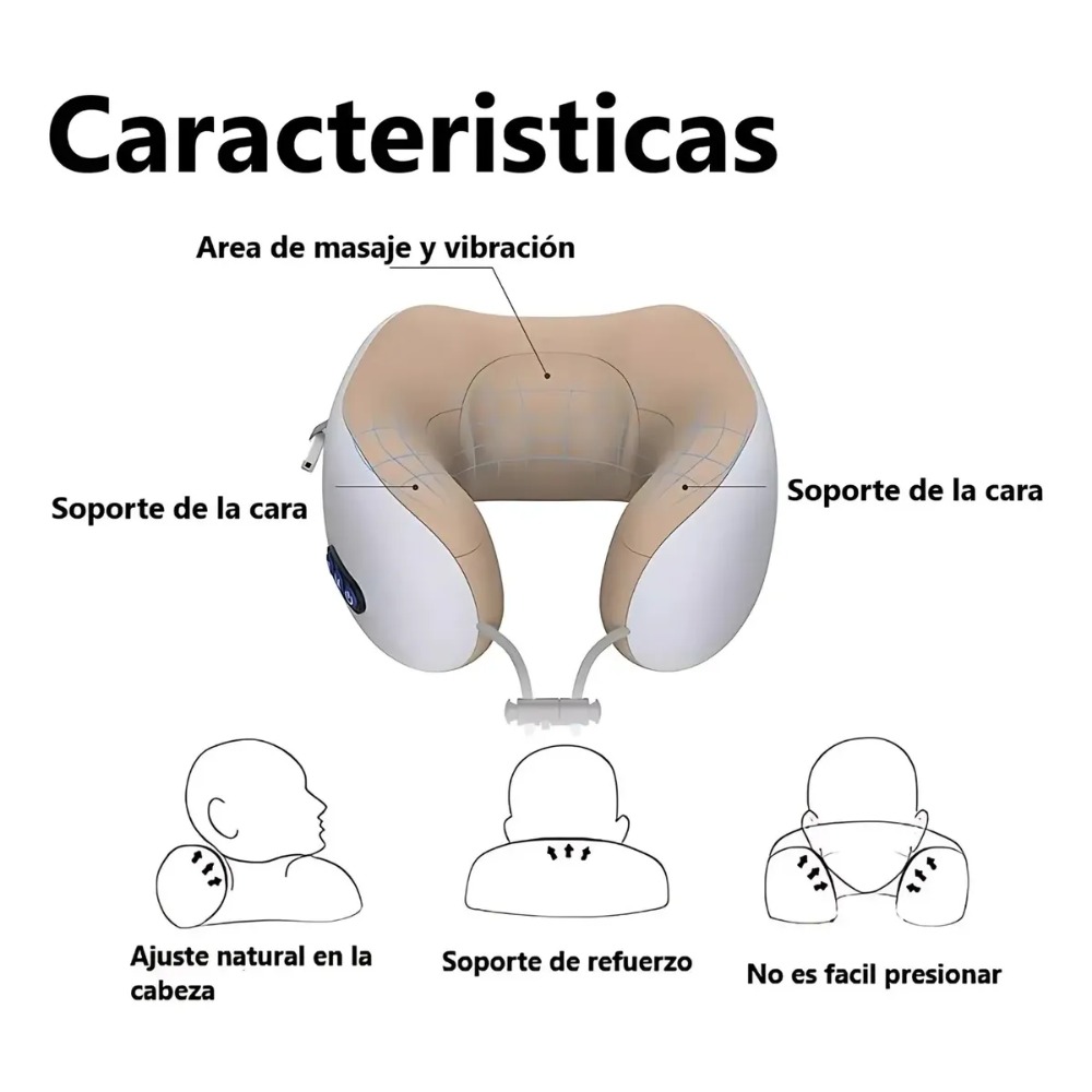 ALMOHADA DE MASAJE CERVICAL CUELLO PORTÁTIL RECARGABLE - 6