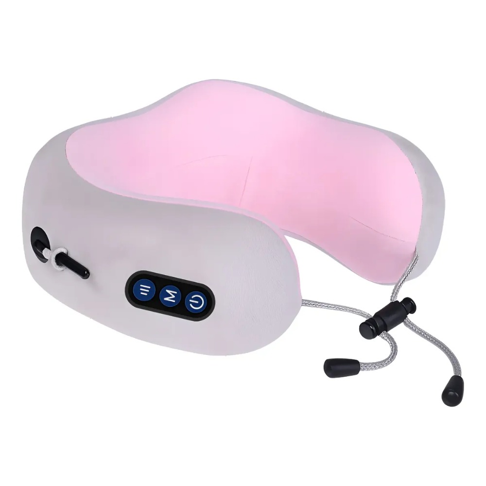 ALMOHADA DE MASAJE CERVICAL CUELLO PORTÁTIL RECARGABLE ROSA - 1