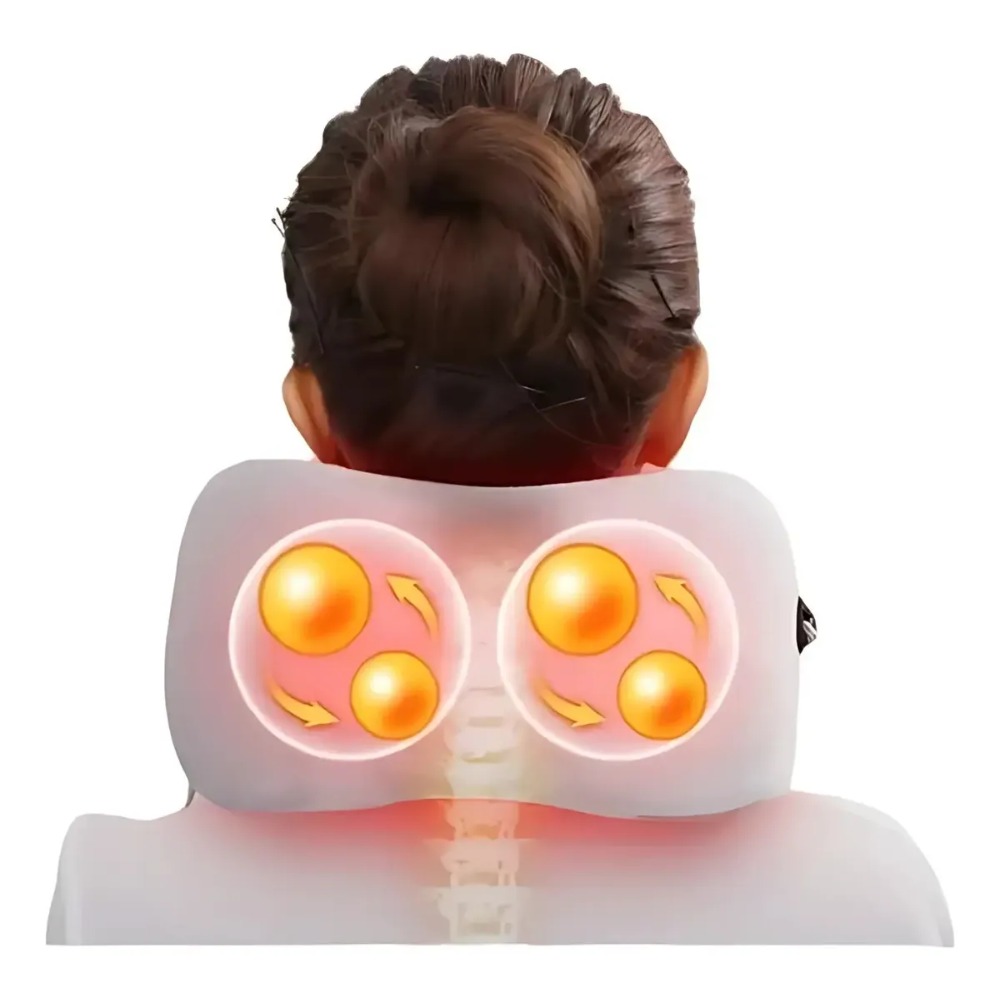 ALMOHADA DE MASAJE CERVICAL CUELLO PORTÁTIL RECARGABLE ROSA - 2
