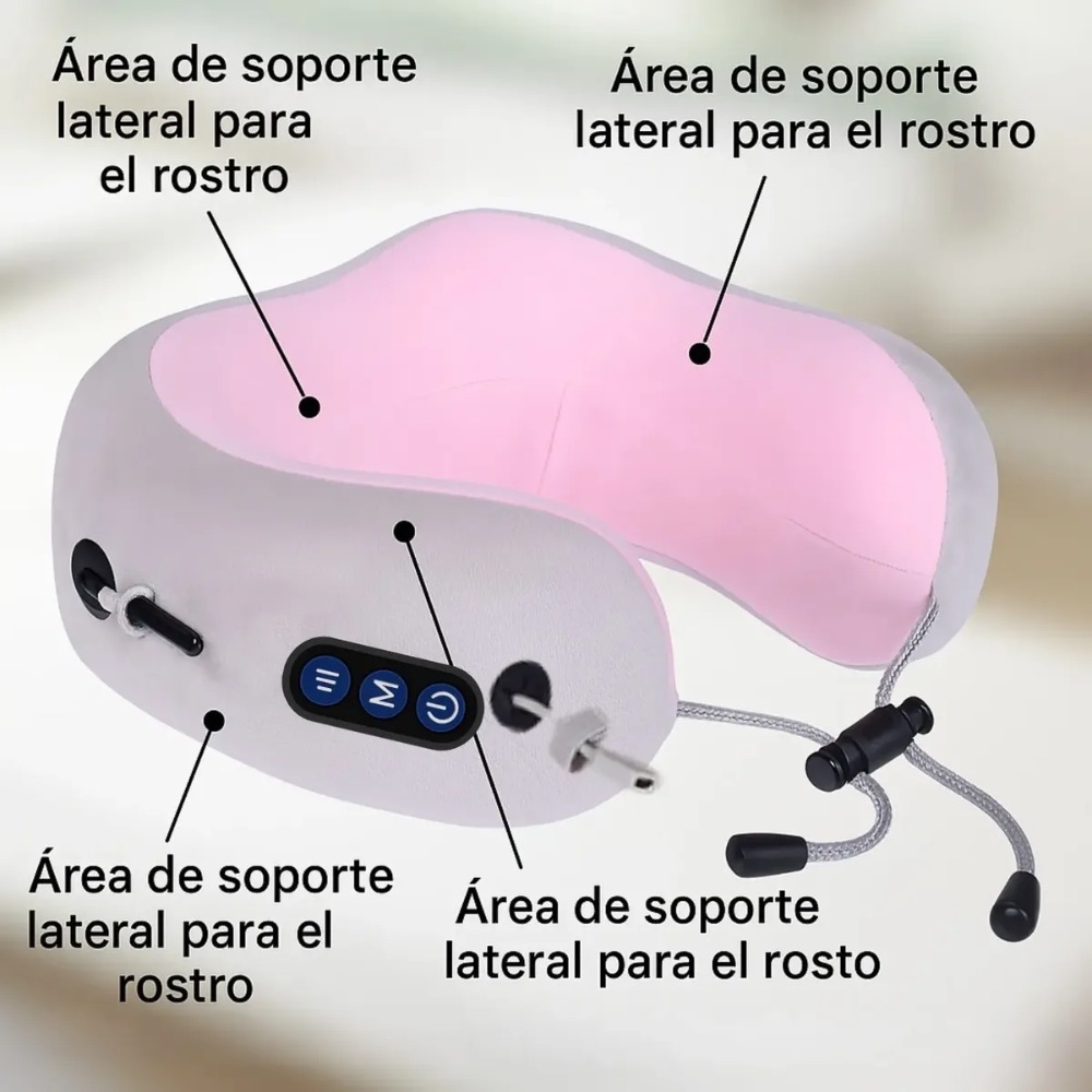 ALMOHADA DE MASAJE CERVICAL CUELLO PORTÁTIL RECARGABLE ROSA - 4