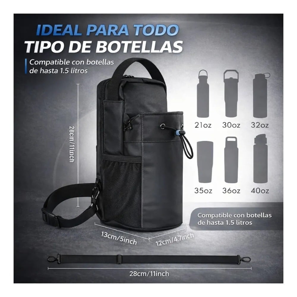 BOLSO MAGNÉTICO PARA GYM PORTA BOTELLA CELULAR TOALLA LLAVES - 5