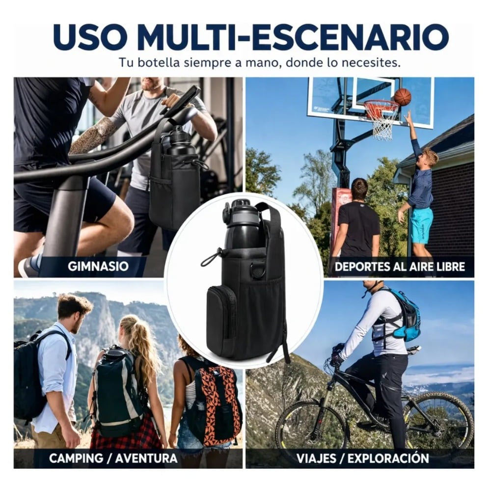 BOLSO MAGNÉTICO PARA GYM PORTA BOTELLA CELULAR TOALLA LLAVES - 7