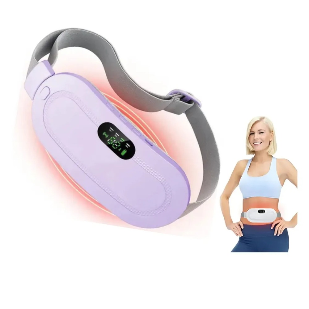 CINTURÓN TÉRMICO PORTÁTIL MENSTRUALES CÓLICOS VIBRADOR MORADO - 3