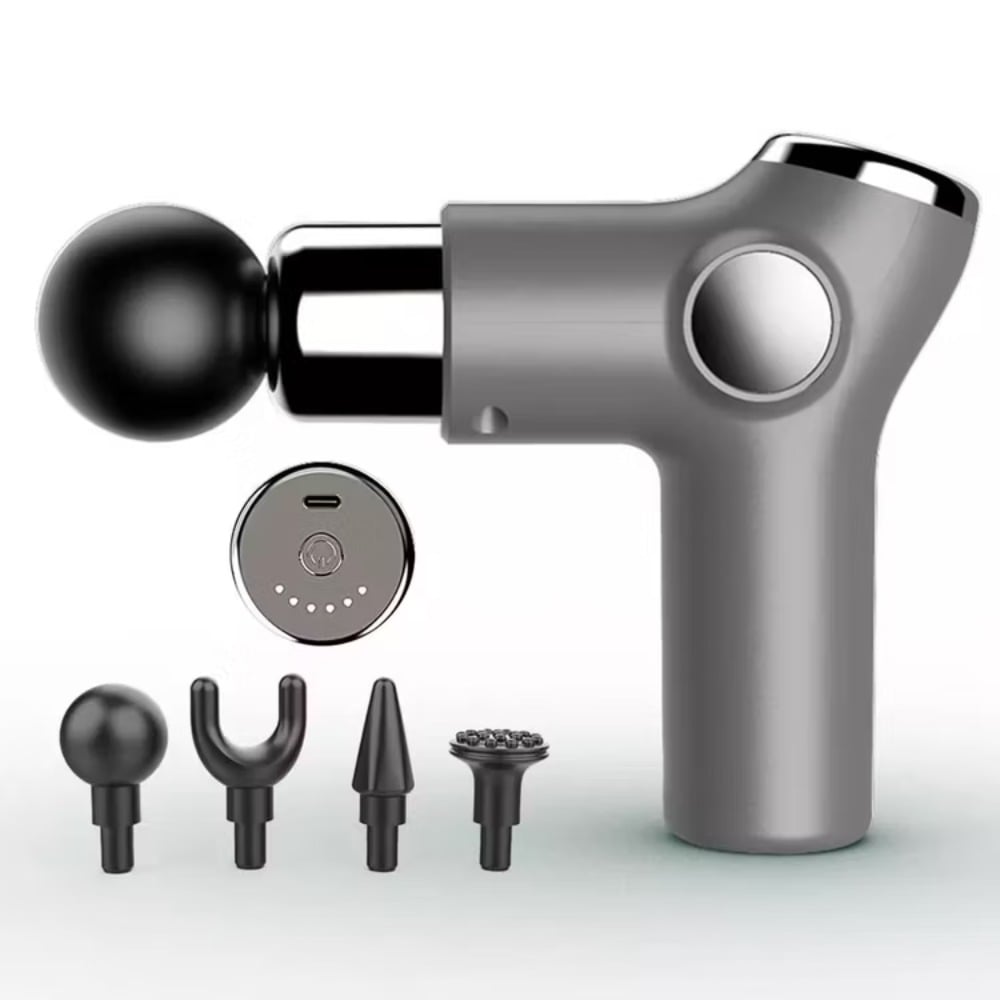 PISTOLA DE MASAJE DE TEJIDO PROFUNDO MASAJEADOR MUSCULAR GRIS - 1