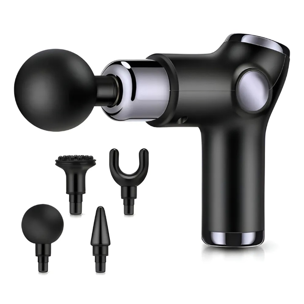 PISTOLA DE MASAJE DE TEJIDO PROFUNDO MASAJEADOR MUSCULAR NEGRO - 1