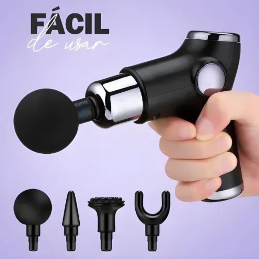 PISTOLA DE MASAJE DE TEJIDO PROFUNDO MASAJEADOR MUSCULAR NEGRO - 2