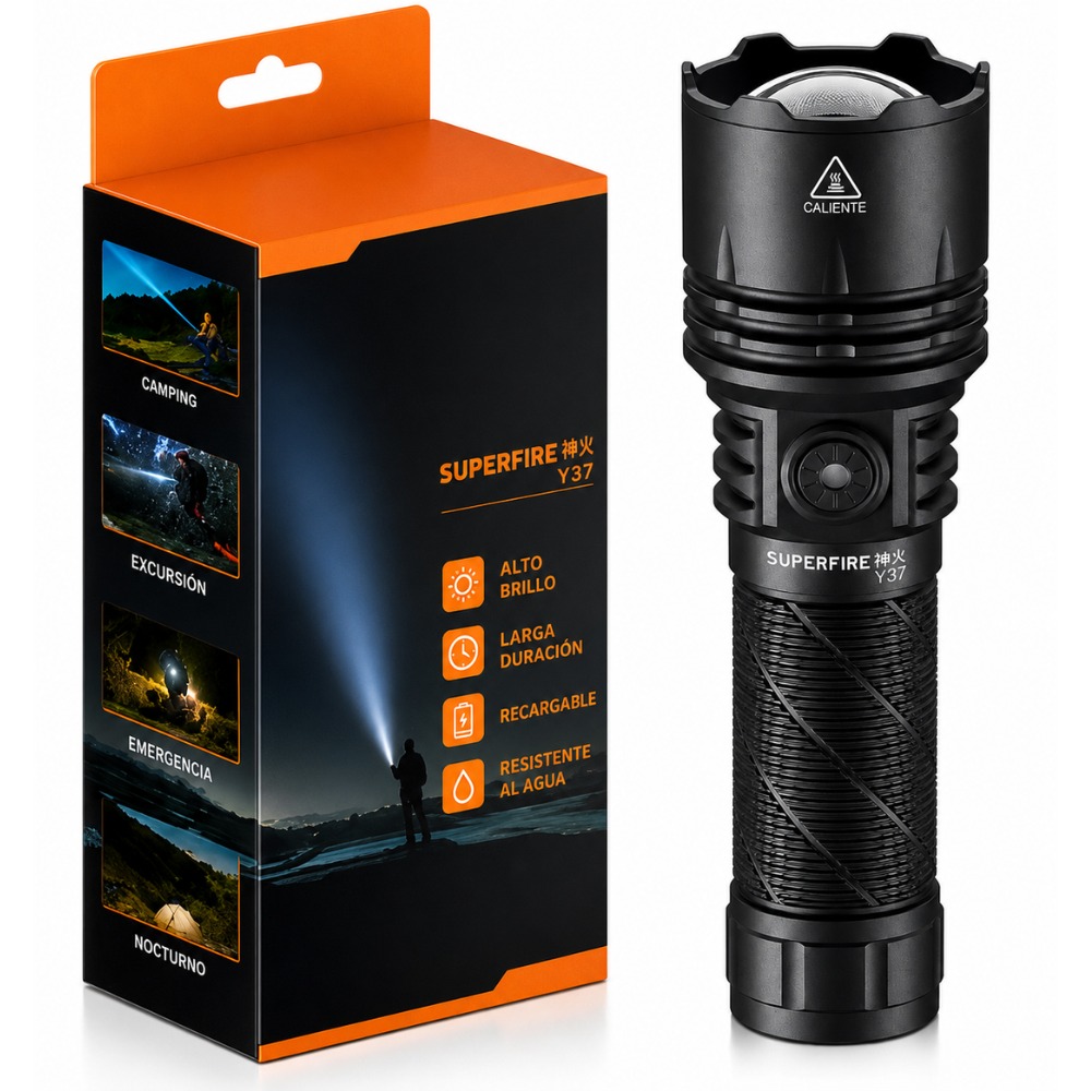 LINTERNA RECARGABLE SUPERFIRE Y37 POTENTE 950 LÚMENES - 1