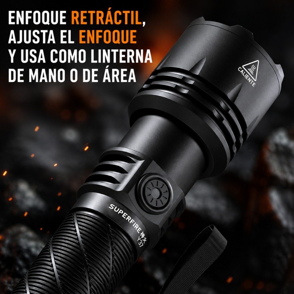 LINTERNA RECARGABLE SUPERFIRE Y37 POTENTE 950 LÚMENES - 7