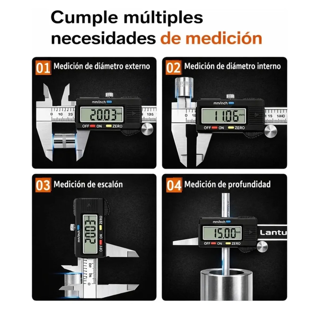 CALIBRADOR DIGITAL LANTUN DE ACERO INOXIDABLE PARA MEDICIÓN - 3