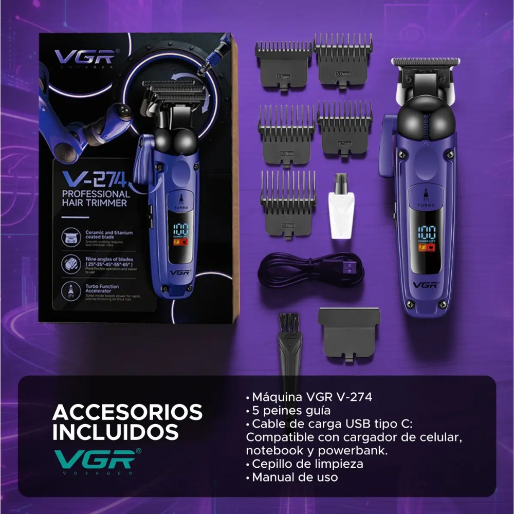 MÁQUINA DE CORTAR CABELLO CLIPPER VGR V-274 - 9