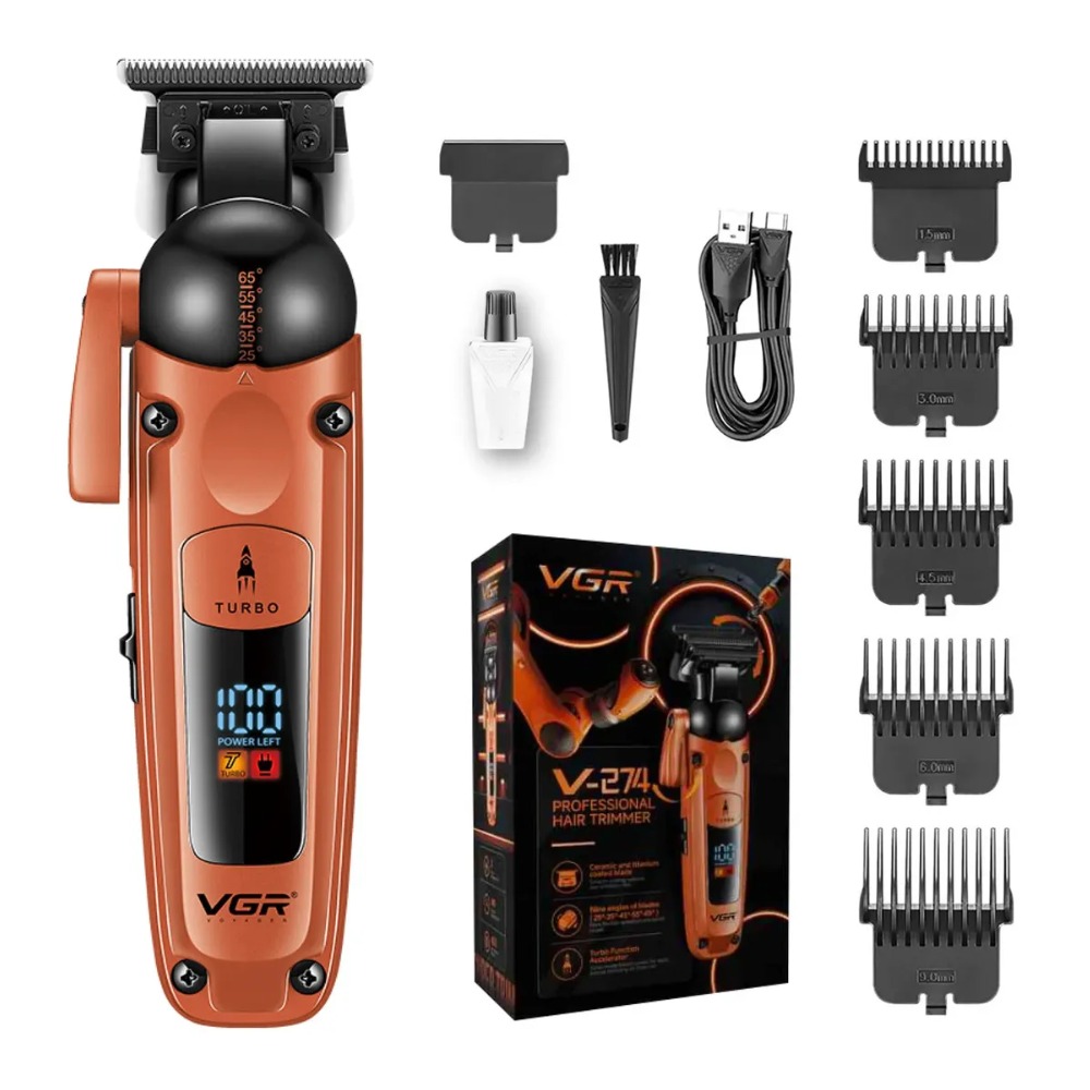 MÁQUINA DE CORTAR CABELLO CLIPPER VGR V-274 NARANJA - 1