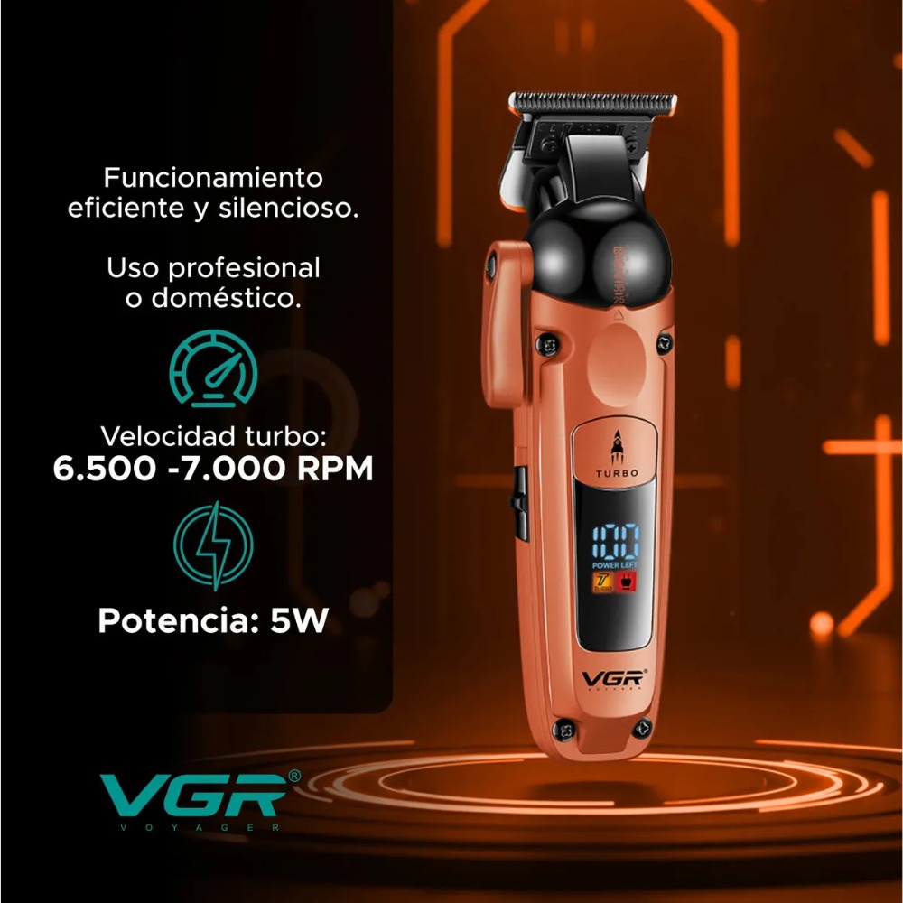 MÁQUINA DE CORTAR CABELLO CLIPPER VGR V-274 NARANJA - 3