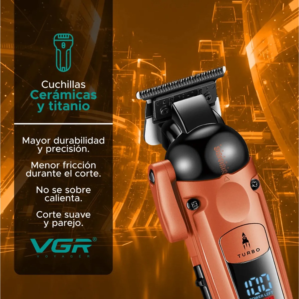 MÁQUINA DE CORTAR CABELLO CLIPPER VGR V-274 NARANJA - 4