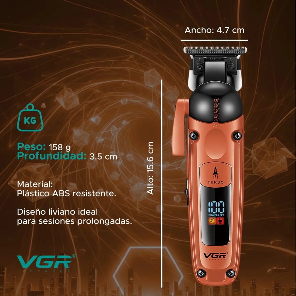 MÁQUINA DE CORTAR CABELLO CLIPPER VGR V-274 NARANJA - 6