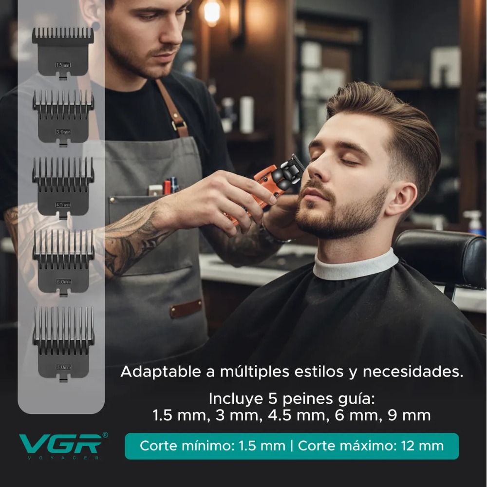 MÁQUINA DE CORTAR CABELLO CLIPPER VGR V-274 NARANJA - 7