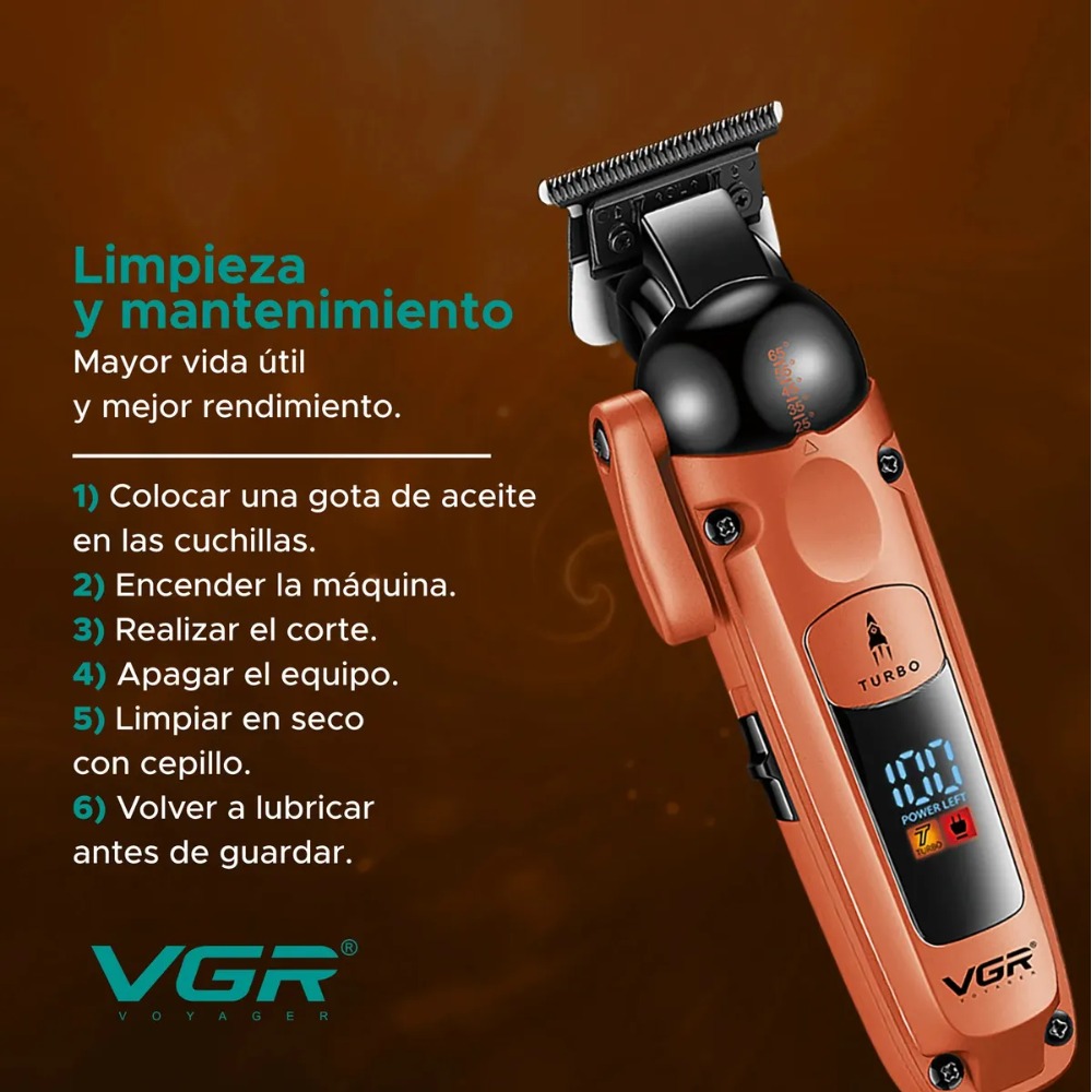 MÁQUINA DE CORTAR CABELLO CLIPPER VGR V-274 NARANJA - 8